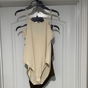 3 Bodysuits Cream, Brown, Black (not shown in photo)